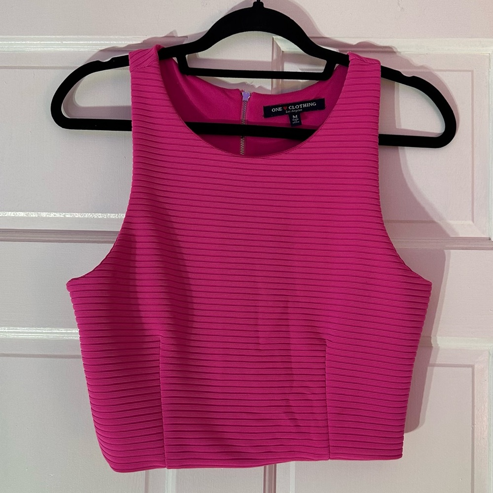 One Clothing Neon Pink Crop Top